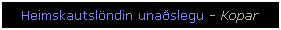 Text Box: Heimskautsl�ndin una�slegu - Koparin��tar
