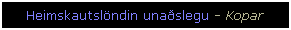 Text Box: Heimskautslndin unaslegu - Koparintar
